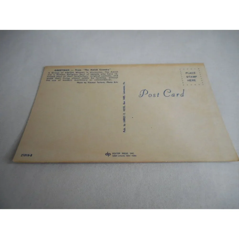 Vintage 1960s Postcard Amish Ladies Lancaster Pennsylvania Dutch Amish country3.
